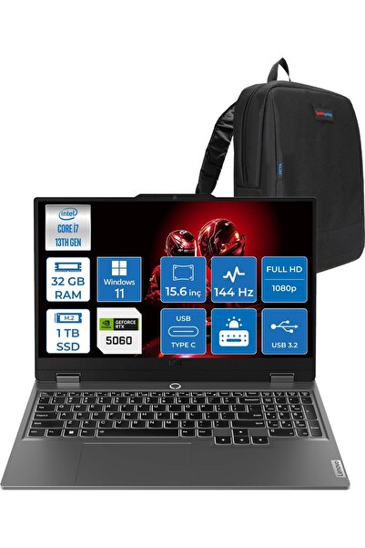 LENOVO Loq 15IRX10 I7-13650HX 32GB 1tbSSD 15.6" 8GB/RTX5060 144Hz W11PRO 83JE...