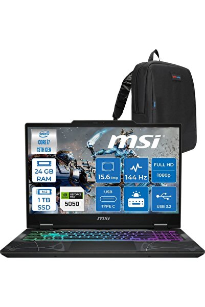 MSI Cyborg 15 I7 13620H 24GB Ddr5 1tb SSD RTX5050 8gb FDOS 15.6" 144HZ IPS B1...