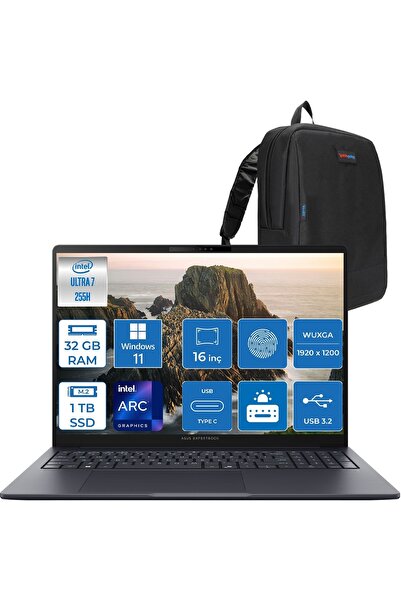 ASUS Expertbook B5 B5605CCA-U716512B1D Ultra 7 255H Aı 32GB 1tbSSD 16" WIN11P...