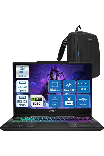 MSI Cyborg 15 I7 13620H 24GB 512GB SSD RTX5060 8gb FDOS 15.6" 144HZ IPS B13WF...