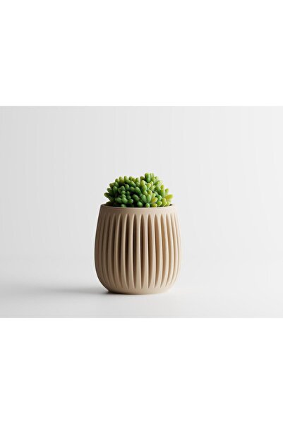Sani Vase "Columna BIG" 142 x142 x H140mm - Matte sand beige