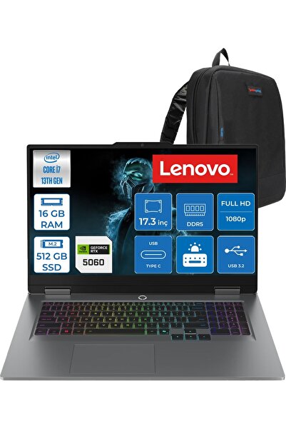 LENOVO Loq 17IRX10 I7 13700HX 16GB 512GB SSD RTX5060 8gb FDOS 17.3 Inç Fhd 16...