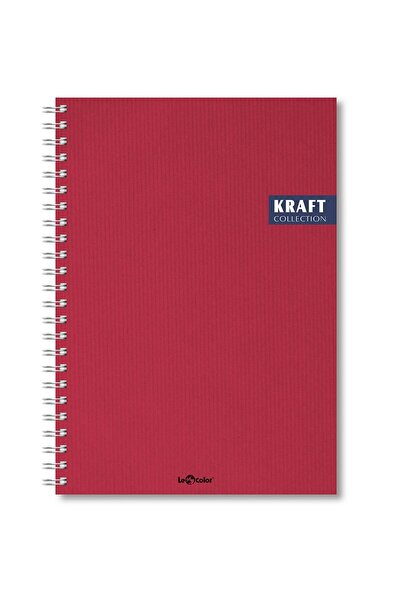 Hype Store Le Color Kraft Office Notebook Spiral Bound Lined Red