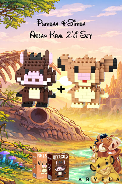 Arvela Aslan Kral Simba Ve Pumba 2'li Set Bricks - Koleksiyon