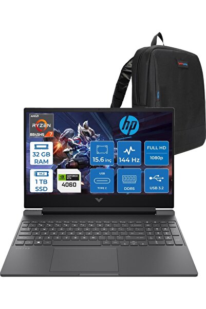HP Victus Laptop 15-FB2003NT Ryzen 7 8845HS Aı 32GB 1tbSSD Rtx 4060/8GB FDOS ...