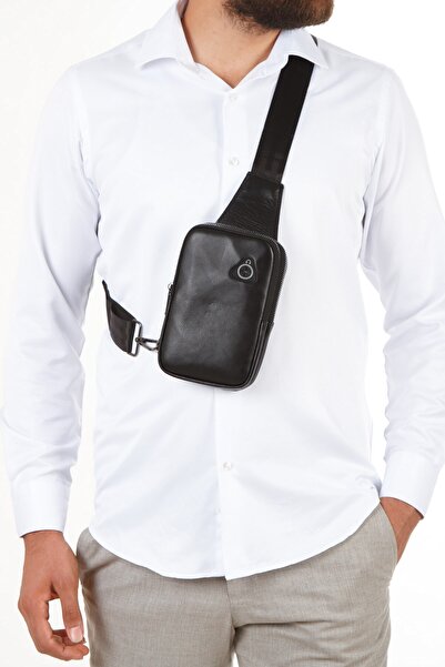Newish Polo Men's Genuine Leather Chest and Shoulder Bag