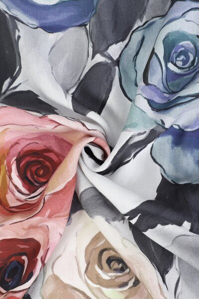 NESSCARF Rose Patterned 100% Cotton Shawl