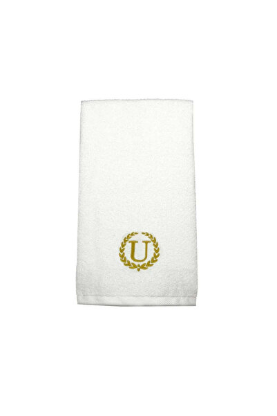 BYFT Embroidered For You منشفة يد مزينة بحرف "U" مطرز بخيوط ذهبية من القطن، ب...