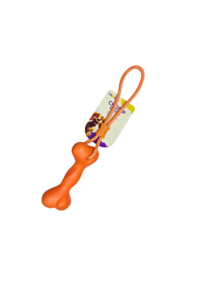 PADO Chomp Chum Bone EVA Toy With Rope-orange-20x8.5cm [Rope Length:30cm]