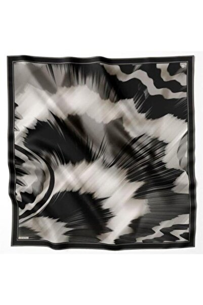 Armine Носталгия Tivil копринен шал IST 8814-54 Черно-сив геометричен мотив