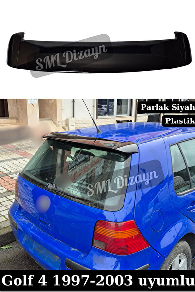 SML Dizayn Volkswagen Golf 4 Spoiler Bagaj Spoyler 1997-2003 Parlak Siyah Pla...
