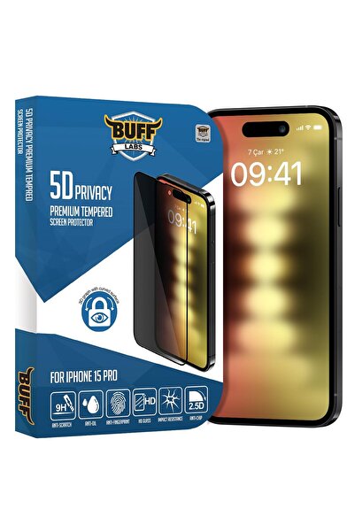 Hype Store 5D Privacy Ghost Screen Protector Compatible with iPhone 15 Pro, B...