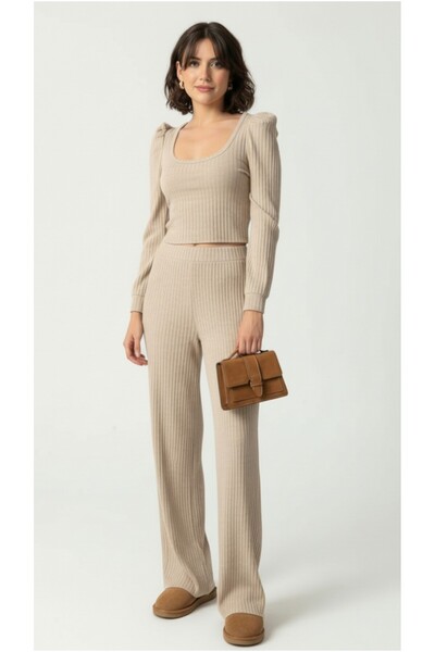 ATALYA ACCESSORY Princess Kol Women's Ribbed Knit Set Wide Corded Fabric Ribb...