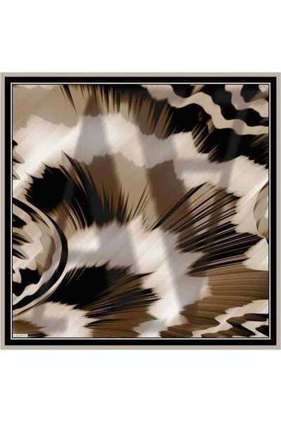 Armine Νοσταλγικό μεταξωτό φουλάρι Tivil IST 8814-31 Μαύρο-χρυσό με γεωμετρικ...