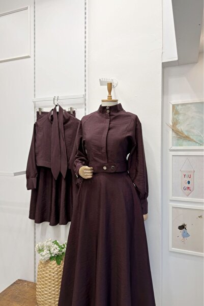 Faya Boutique Mürdüm Cupra Kumaş Marigold Takım