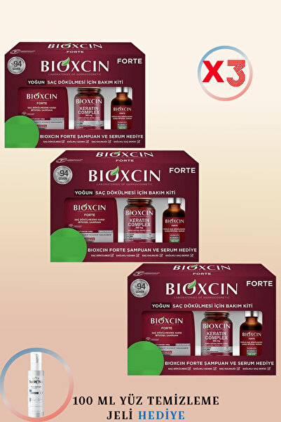 Bioxcin Forte Saç Bakım Seti - Şampuan - Keratin Complex - Serum 3 KUTU + 100...