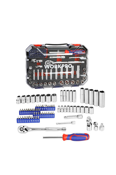 Workpro Wp202524 1/4'' 3/8'' Metric 75 Piece Cr-V Professional Socket Set