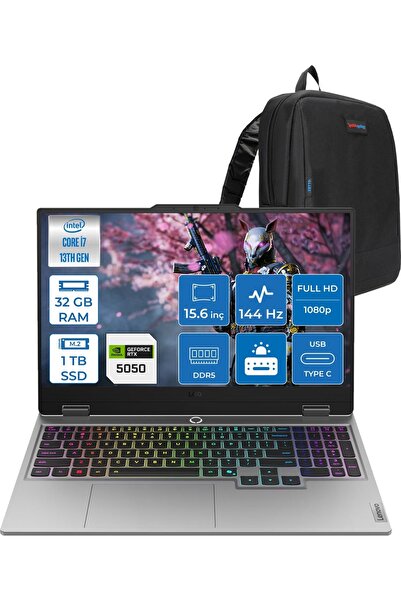 LENOVO Loq I7 13700HX 32GB 512GB+512GB SSD 8GB/RTX5050/100W 15.6" IPS FDOS 15...