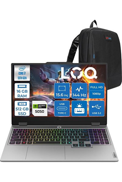 LENOVO Loq 15IRX10 I7 13700HX 16GB Ddr5 512GB SSD RTX5050 8gb FDOS 15.6" IPS ...