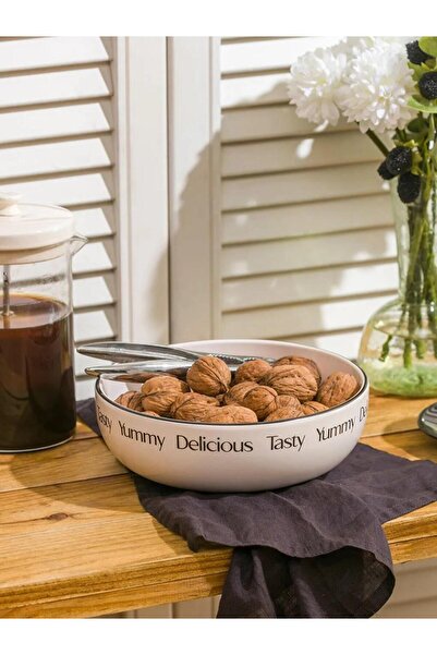 LC Waikiki Siyah Yazı Baskılı Seramik Salata Kasesi 20 Cm (S6)