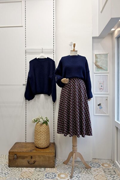 Faya Boutique Kırmızı Ekoseli Claret Etek