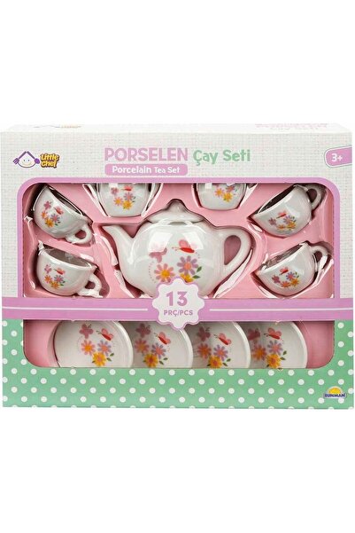 Sunman طقم شاي من البورسلين 13 قطعة - مزين بالزهور S00CH1501