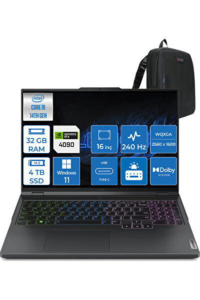 LENOVO Legion Pro 7 I9-14900HX 32GB 2tb+2tbSSD 16GB/RTX4090/175W 16" Hdr WIN1...
