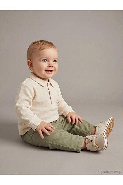 LC Waikiki تي شيرت وبنطلون للأطفال الأولاد باللون البيج (S6)