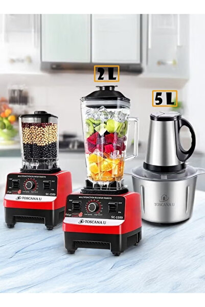 TOSCANA U 3 in 1 Electric Meat and Vegetable Grinder Set, 5L Capacity, and Mu...