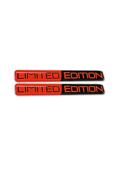 Redline Grafik Limited Edition Kırmızı Siyah 3D Kabartmalı Sticker 2 Adet Red...
