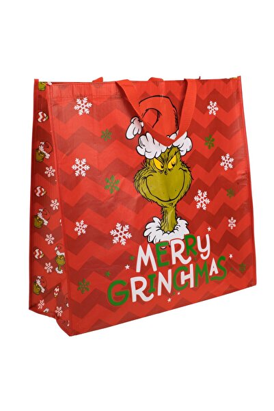 OEM Sacosa Reutilizabila de Craciun din PP Rosu cu Model Grinch 50x20x50cm