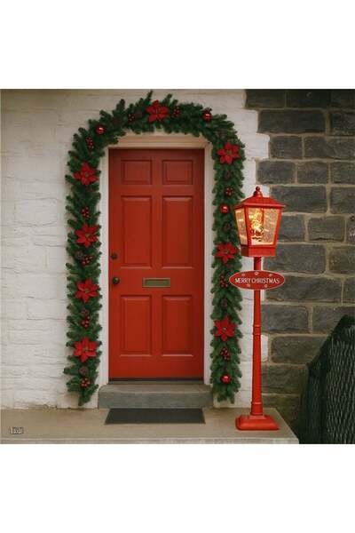 OEM Διακοσμητικό Χριστουγεννιάτικο Φαναράκι με Φιγούρα Άγιου Βασίλη με Χιονάν...