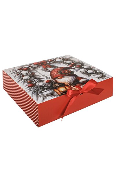 OEM DIY Foldable Christmas Packaging Box with Gnome Pattern 3.36lt