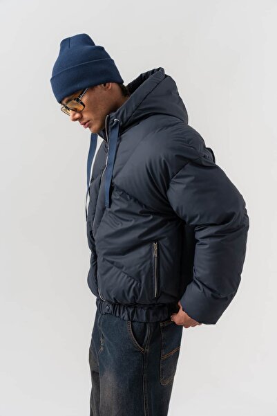 go gang own Μπουφάν με κουκούλα με λεπτομέρεια με διαμαντένια ζώνη στο κάτω μ...