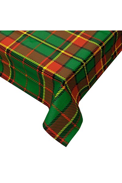 OEM Fata de Masa Decorativa de Craciun din PEVA Verde Rosie in Carouri 180x140cm