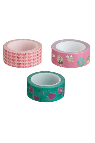 OEM Washi Tape Colored with Candy Hearts Pattern 5 m x 1.5cm - 3pcs