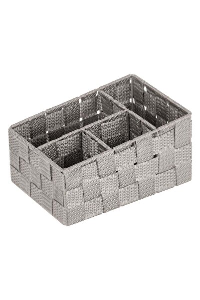 OEM Taupe Metal Rattan Storage Basket with 4 Compartments 20x14x10/8cm