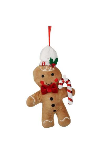 OEM Figurina de Craciun Om de Turta Dulce Cofetar cu Fundita Candy 18cm