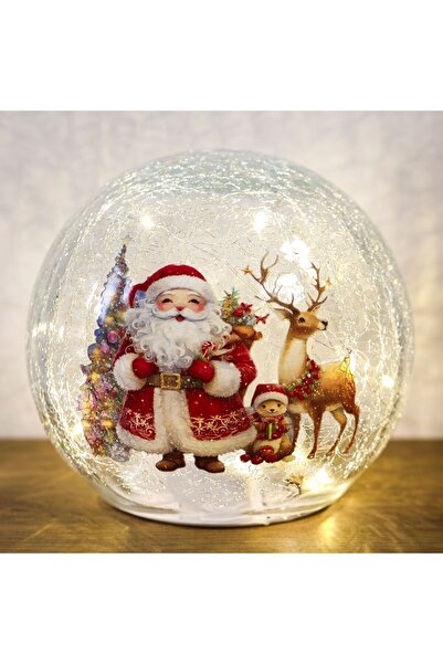 OEM Glob Decorativ de Craciun din Sticla Transparenta cu LED 13cm