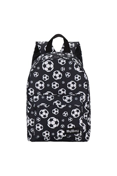 OEM Rucsac Gradinita Negru cu Model Fotbal - My Way