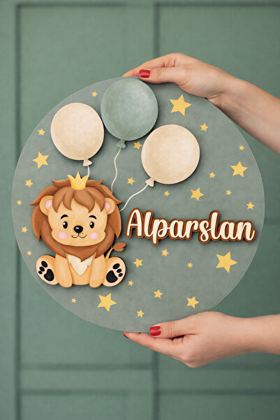 Agulab Aslanlı ışıklı Kapı Süsü- Aslan Figürlü Bebek Kapı Süsü- Bebek Hastane...
