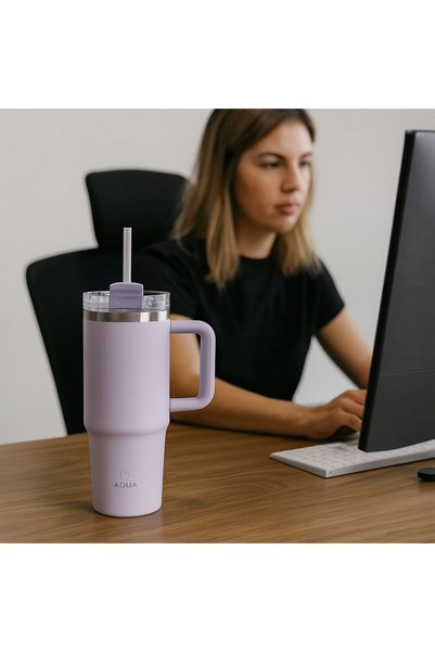 OEM Pahar Termos Lila din Otel Inoxidabil cu Maner 900ml