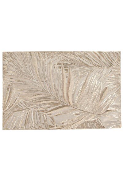 OEM Champagne Christmas Plate Holder with Embossed Leaf Pattern 45x30cm