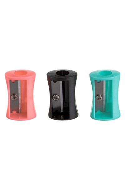 OEM Plastic Sharpener Set Salmon Green Black 2.5cm - 3pcs