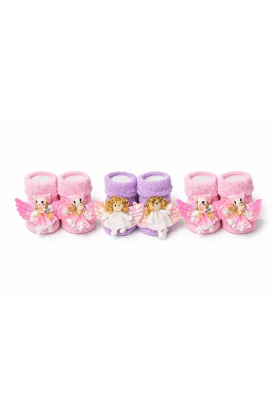 Akface 3 Pairs of Baby Socks with Towel Angel Toys