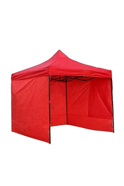OEM Pavilion tent 3 x 3 meters with sides for events, garden, market - Red