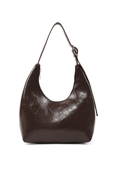 SHAKA Kırışık Dokulu Kahverengi SHK279 Fermuarlı,Tek Bölmeli,Kırışık Dokulu E...