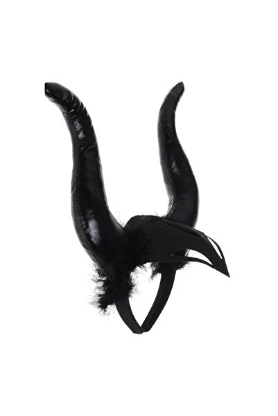 OEM Coronita Par de Halloween cu Coarne Negre Satinate & Aripi