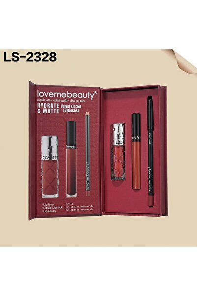 LOVEME BEAUTY The complete lip makeup set includes a lip liner, matte lipstic...