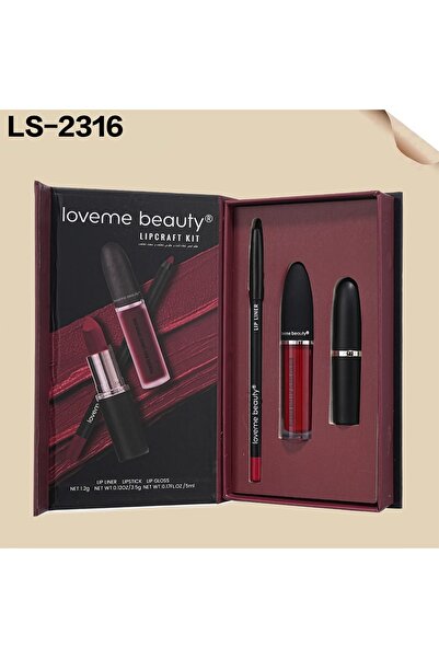 LOVEME BEAUTY The complete lip makeup set includes a lip liner, matte lipstic...